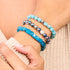 Quartz bleu | Argent | Bracelet macramé caillou pierre gemme